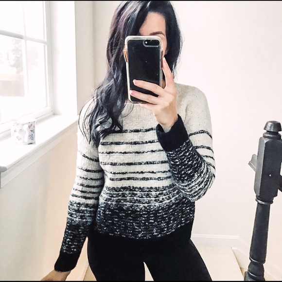 Vince Textured Stripe Wool Blend Sweater Sz M - Picture 3 of 12